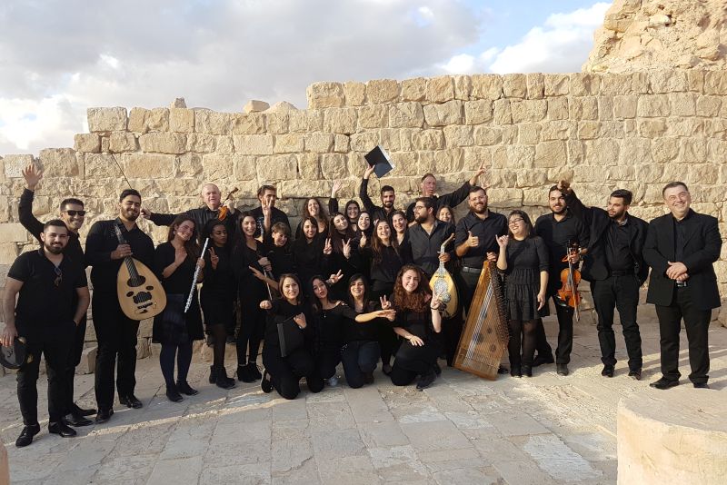 Members of the Arab-Jewish Orchestra